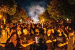 Demonstranter i Minneapolis efter løsladelsen af den betjent, der er tiltalt for at have forvoldt George Floyds død. Foto: Kerem Yucel/Ritzau Scanpix