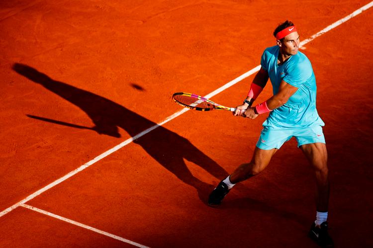 I tredje sæt var Rafael Nadal i perioder langt under sit vanlige niveau, men han fik rejst sig på det rigtige tidspunkt.   Foto: Thomas Samson/Ritzau Scanpix