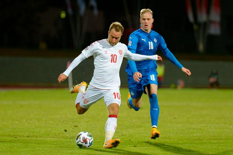 Christian Eriksen scorede til 2-0 i Danmarks sejr over Island og var måske nok den bedste dansker. i Reykjavik.   Foto: Haraldur Gudjonsson/Ritzau Scanpix
