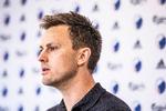 Tidligere FCK spiller og bestyrelsesmedlem i Parken Sport og Entertainment  William Kvist på det pressemøde, hvor FC Københavns træner Ståle Solbakkens fyring blev kommenteret.. Foto: Olafur Steinar Gestsson/Ritzau Scanpix