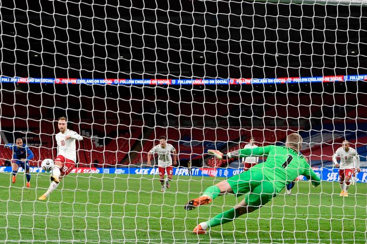 Ligesom Allan Simonsen afgjorde Christian Eriksen en landskamp på Wembley på et straffespark. Foto: Daniel Leal-olivas/Ritzau Scanpix