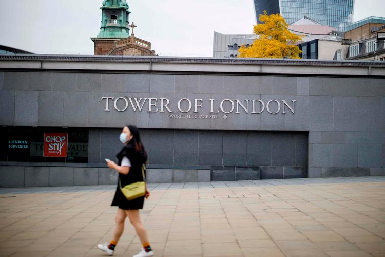 London er næsten tom for turister, og der er god plads, hvis man eksempelvis vil besøge Tower of London i den engelske hovedstad for tiden.
 Foto: Tolga Akmen/Ritzau Scanpix