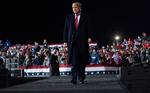 Med under to uger til det amerikanske valg var præsident Trump natten til onsdag dansk tid i Erie, Pennsylvania, for at tale ved et vælgermøde. Staten gik snævert til Trump ved valget i 2016. Foto: Saul Loeb/Ritzau Scanpix
