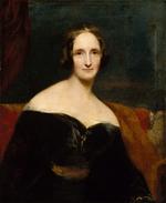 Mary Shelley, malet af Richard Rothwell. Bogen 'Weired Women' er dedikeret til  Mary Shelley, som skrev 'Frankenstein'. 