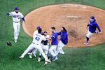 Dodgers-spillerne fejrer sejren over Tampa Bay Rays og triumfen i World Series.  Foto: Maxx Wolfson/Ritzau Scanpix