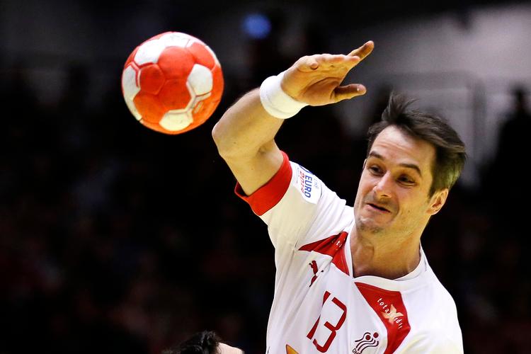 Legendariske  Bo Spellerberg er topscorer i 1. division, hvor han er  spillende assistenttræner i HØJ (Håndbold Ølstykke-Jyllinge) Foto: Jens Dresling/POLFOTO