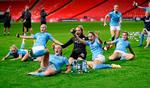 Glade Manchester City-spillere fejrede søndag deres pokalgevinst på Wembley.   Foto: Kirsty Wigglesworth/Ritzau Scanpix