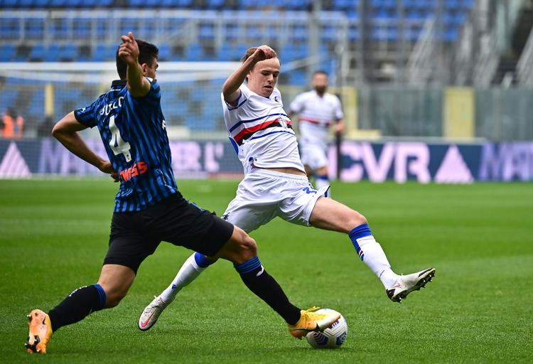  Mikkel Damsgaard  scorede for nylig sit første mål for Sampdoria.  Foto: Miguel Medina/Ritzau Scanpix
