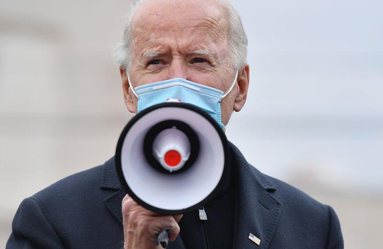 Præsidentkandidat Joe Biden taler til sine vælgere på valgdagen tirsdag 3. november på den sidste dag, kandidaterne kan påvirke vælgerne.
 Foto: Angela Weiss/Ritzau Scanpix
