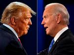I forbindelse med præsidentvalget i USA har de danske medier 'kaldt' delstaterne til henholdsvis Trump eller Biden, efterhånden som stemmerne er løbet ind.  Foto: Morry Gash, Jim Watson/Ritzau Scanpix