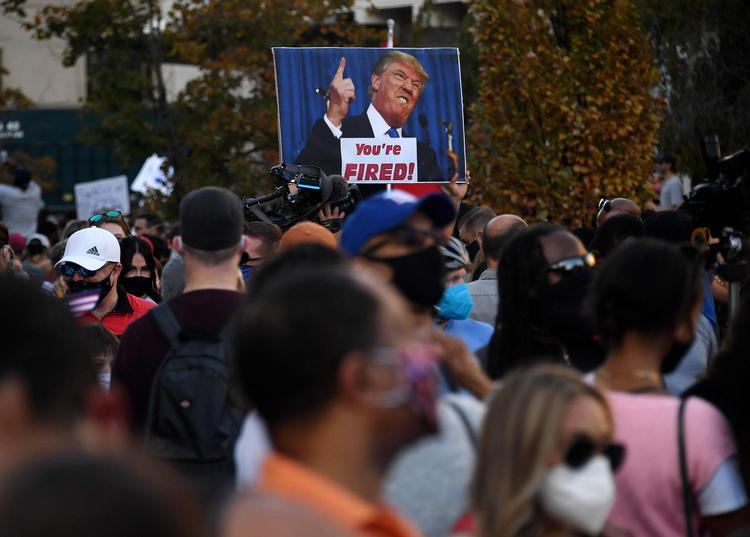 Tilhængere af Joe Biden fejrer sejren i Washington 7. november 2020. Foto: Olivier Douliery/Ritzau Scanpix