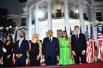 Her ses et udsnit af familien Trump på det republikanske konvent fra august i år. Her holdte Melania Trump sin første store tale, efter hun i 2016 blev taget i at have plagieret dele af Michelle Obamas tidligere tal.  Foto: Brendan Smialowski/Ritzau Scanpix