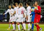 Islands målmand Hannes Haldorsson (th.) ærgrer sig under første Nations League-opgør mod Danmark i Reykjavik. Denne uge kan bringe flere islandske ærgrelser.  Foto: Rosa Bragadottir/Ritzau Scanpix