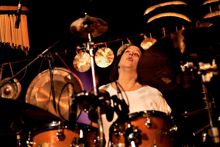 Percussionist og trommeslager Marilyn Mazur er en af musikerne bag Maluba Orchestra. Arkivfoto Per Folkver