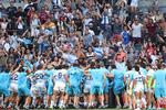 BIlleder fra en rugbykamp lørdag i Sydney, Australien. Over hele landet er der ikke registreret ét nyt smittetilfælde i fem dage i træk. Foto: David Gray/Ritzau Scanpix