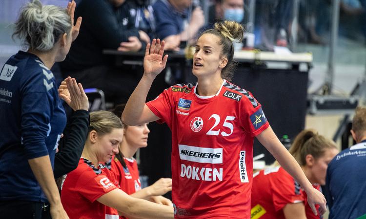 Nerea Pena gør det sandsynligt, at Team Esbjerg kan genvinde mesterskabet. Foto: John Randeris/Ritzau Scanpix