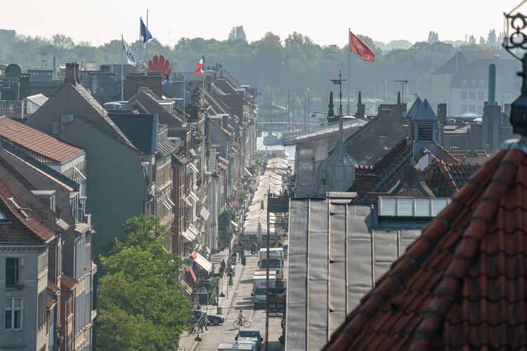 Udsigten fra den kommende tagterrasse oven på Cinemateket. 