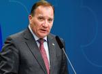 Statsminister Stefan Löfven fra pressemøde i Stockholm, hvor han kom med nye tiltag for at begrænse coronasmittens anden bølge.   Foto: Tt News Agency/Ritzau Scanpix