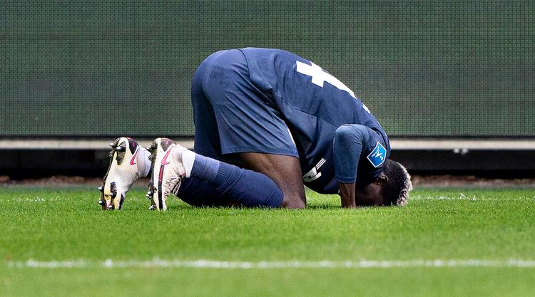 FC Nordsjællands Mohammed Diomande åbnede scoringen i Aalborg.  Foto: Henning Bagger/Ritzau Scanpix
