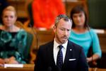 Venstres formand, Jakob Ellemann-Jensen, har været af, at næstformandens opfordring til at få »drænet sumpen fyldt med Mette Frederiksens magtarrogance« løb med al  opmærksomheden i stedet for  Venstres grundigt forberedte finanslovsforslag.
 Foto: Jens Dresling/POLFOTO