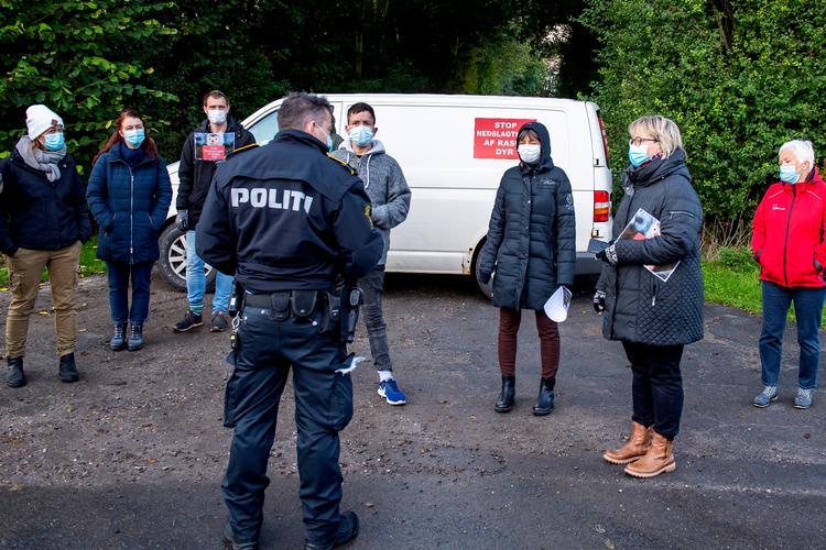 Lokale blokerede i midten af oktober sidste år adgangen til en minkfarm på Gjøl i Vendsyssel, da myndighederne kom for at slå besætningen ned. Arkivfoto. Foto: René Schütze/Fotograf René Schütze