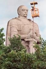 Statuen i Hamburg er Tysklands største af Otto von Bismarck. Foto: Christian Charisius/Ritzau Scanpix