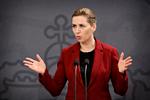 Statsminister Mette Frederiksen (S) under et af de mange corona-pressemøder. Arkivfoto Jens Dresling