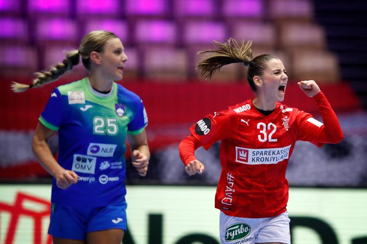  Mie Højlund ramte ikke helt sit niveau mod Slovenien. Foto: Jens Dresling/POLFOTO