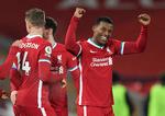 Georginio Wijnaldum jubler over sin flotte træffer i søndag aftens opgør på Anfield mod Wolverhampton. Foto: Peter Powell/Ritzau Scanpix