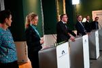 Finansminister Nicolai Wammen afholder pressemøde om aftale om grøn skattereform, sammen med skatteminister Morten Bødskov, Venstre, Radikale Venstre, Socialistisk Folkeparti og Det Konservative Folkeparti i Finansministeriet. Foto: Philip Davali/Ritzau Scanpix