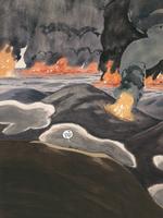 Fortællerens blik i Jean-Christophe Sauzys tegneserie er ofte på lang, lurende afstand af begivenhederne, så de faretruende højdepunkter effektfuldt vakler mellem livsfarlige og ligegyldige. Foto: Illustration fra bogen