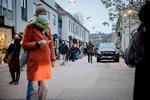På Guædbergsgade på Nørrebro i København var køen til at blive testet meget lang tirsdag eftermiddag. Foto: Valdemar Ren