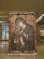 Gudsmoderikonet fra 1200-tallet er tempera på træ og hønger på Det Byzantinske Museum i Athen. Det sættes under lup i Henrik Wivels nye bog 'Tidslys'. Foto: Kirsten Sonne Harild