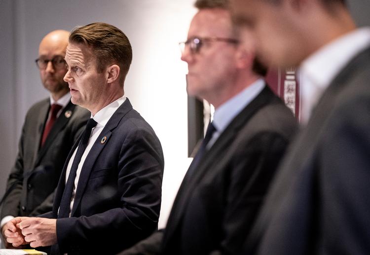     Dagens pressemøde om forhøjet Brexit-beredskab. Foto: Liselotte Sabroe/Ritzau Scanpix