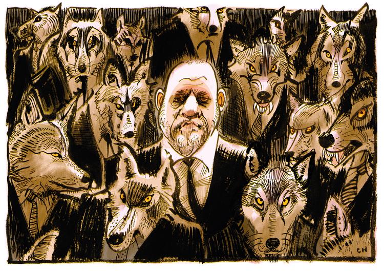 Sagen om den magtfulde filmproducent Harvey Weinsteins misbrug af talrige kvinder startede for alvor MeToo-bølgen i USA.   Illustration:  Claus Nørregaard
