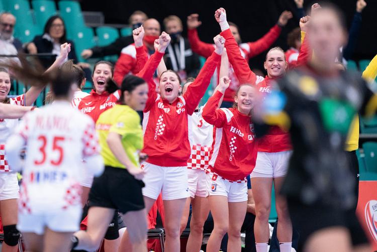 De kroatiske spillere leverede en ny sensation, da de bankede Tyskland onsdag aften og dermed trådte ind i kampen om medaljerne ved EM. Foto: Claus Fisker/Ritzau Scanpix
