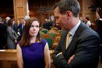 Venstres Louise Schack Elholm og justitsminister Nick Hækkerup (S). Foto: Jens Dresling/POLFOTO