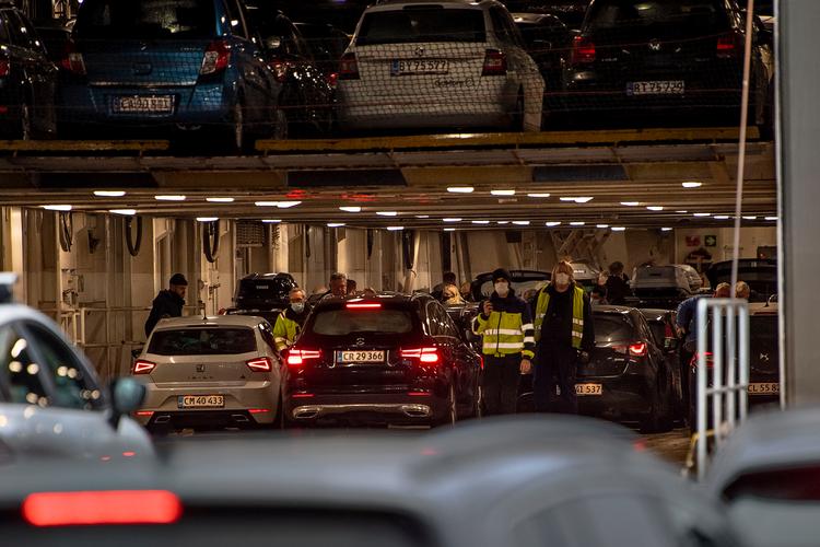 Bornholmsliniens færge Povl Anker i Køge med afgang mod Rønne fotograferet tirsdag den 22. december 2020.  Foto: Nils Meilvang/Ritzau Scanpix