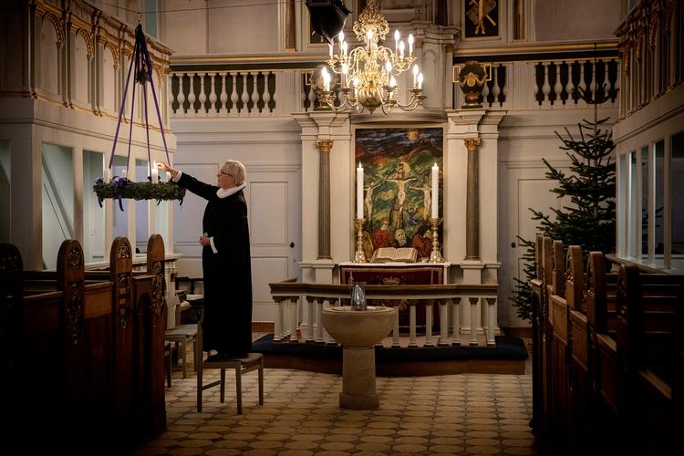 Julegudstjenesterne i år bliver for mange bag skærmen og ikke i kirken Foto: Casper Dalhoff/Casper Dalhoff