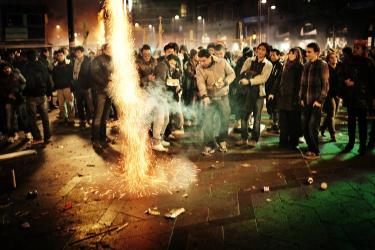  Der bliver ikke mulighed for at feste og fyre den af på Rådhuspladsen i år nytårsaften. Foto: Magnus Holm/POLFOTO