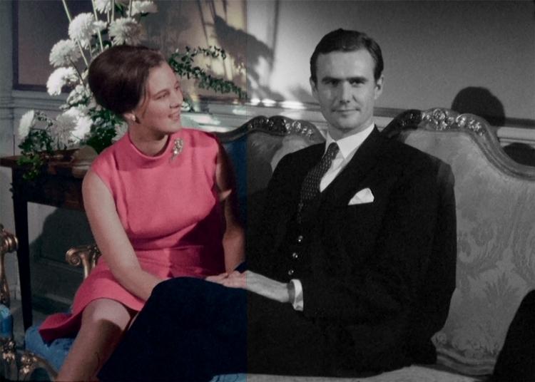 Ved forlovelsen siger den unge franskmand, at han regner med, at det bliver nemt at blive dansker, fordi han har så god en lærer ved sin side. Ved sølvbryllup fortæller han, at det var svært.   Foto: DR