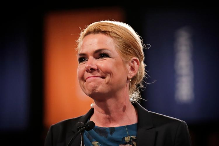 En glad Inger Støjberg på Vesntres ekstraordinære landsmøde sidste år, hvor hun blev valgt som ny næstformand.  Foto: Jens Dresling/POLFOTO