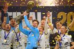 Efter en meget hård semifinale gik det lidt mere smertefrit for Niklas Landin og hans Kiel-holdkammerater i Champions League-finalen mod Barcelona. Foto: Ina Fassbender/Ritzau Scanpix