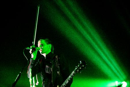 Det islandske orkester Sigur Rós til deres optræden på Roskilde Festival i 2013. Nytårsaften spiller de til Polar Beat, en virtuel nytårsfest direkte fra Island.  Foto: Daniel Hjorth/POLFOTO