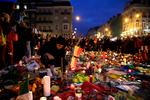 Flere hundrede mennesker blev såret i de tre selvmordsangreb, der blev udført i Bruxelles’ lufthavn i Zaventem og metrostationen Maelbeek, der ligger nær EU-institutionerne 22. marts 2016. 32 personer samt tre selvmordsbombere døde.  Foto: Kenzo Tribouillard/Ritzau Scanpix