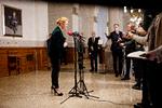 Inger Støjberg møder pressen efter mødet. Foto: Valdemar Ren