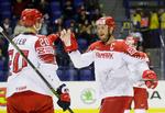 Anfører Peter Regin må meget gerne juble over flere danske VM-mål. Men helst ikke i Minsk til sommer. Danmarks Ishockey Union ser gerne VM flyttet til et andet land. Foto: David W Cerny/Ritzau Scanpix