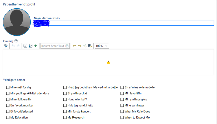 Det er især feltet 'Mine tidligere liv', der har skabt en del moro blandt sundhedspersonale. 