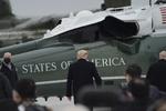 HARLINGEN, TX - JANUARY 12: President Donald Trump walks to the Marine One helicopter after greeting his supporters at Valley International Airport on January 12, 2021 in Harlingen, Texas. President Trump later delivered remarks during a visit to the U.S.-Mexico Border in Alamo, Texas. Go Nakamura/Getty Images/AFP == FOR NEWSPAPERS, INTERNET, TELCOS &amp; TELEVISION USE ONLY == Foto: Go Nakamura/Ritzau Scanpix