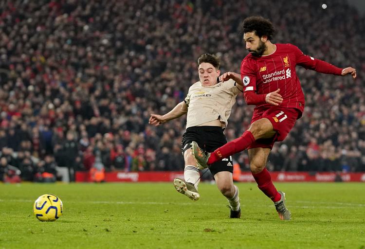 Liverpools Mo Salah scorede mod Man. United for et år siden. I denne sæson har han puttet 13 ligamål i nettet, men endnu ingen i de tre ligakampe i 2021.  Foto: Jon Super/Ritzau Scanpix
